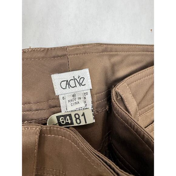 Vintage Y2K Dress Capri Pants Business Casual Cache Gold Buttons - Size 6 - Picture 11 of 11